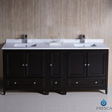 Fresca Oxford 72" Traditional Double Sink Bathroom Cabinets