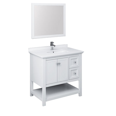 Fresca Manchester 36" White Traditional Bathroom Vanity FVN2336WH