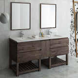 Fresca Formosa 72" Floor Standing Double Sink Modern Bathroom Vanity w/ Open Bottom & Mirrors | FVN31-301230ACA-FS