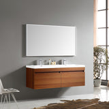 Fresca Largo 57" Modern Bathroom Vanity w/ Wavy Double Sinks