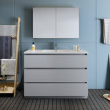 Fresca Lazzaro 48" Gray Free Standing Modern Bathroom Vanity FVN9348GR