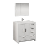 Fresca Imperia 36" Glossy White Modern Bathroom Vanity Right Version FVN9436WH-R